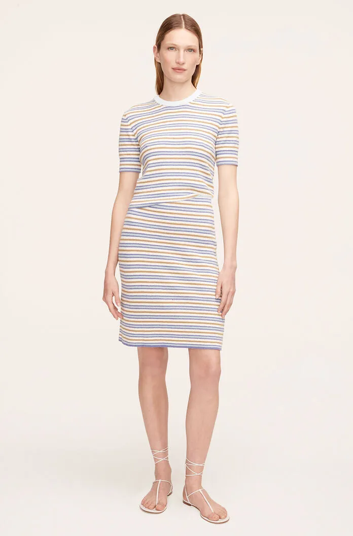 Boucle Mini Multi Stripe Skirt | Blue Combo REBECCA TAYLOR