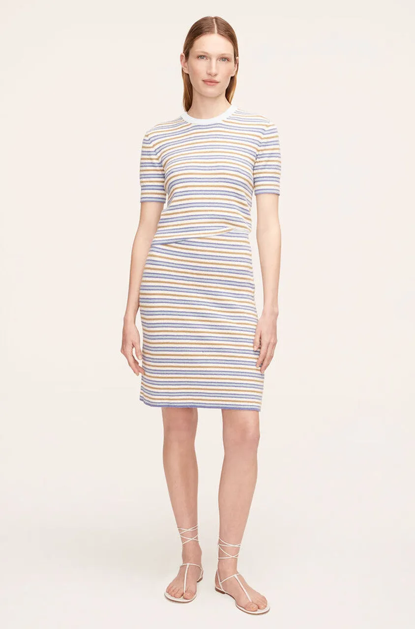Boucle Mini Multi Stripe Skirt | Blue Combo REBECCA TAYLOR