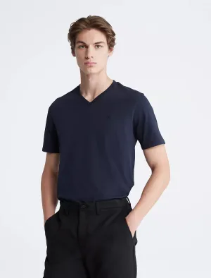 Calvin Klein Smooth Cotton Solid V-Neck T-Shirt - Men