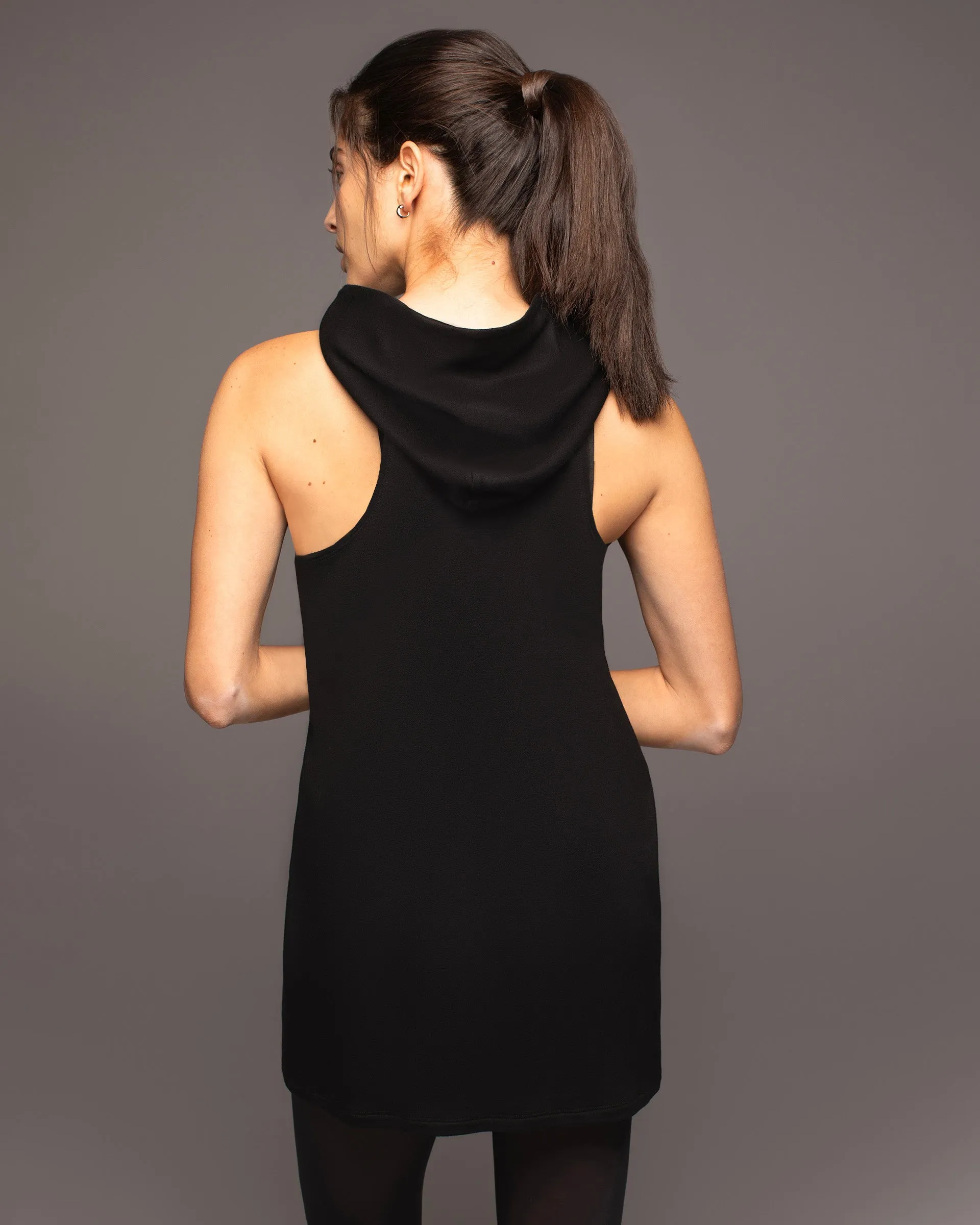 Cascata Hooded Mini Dress | Black MICHI