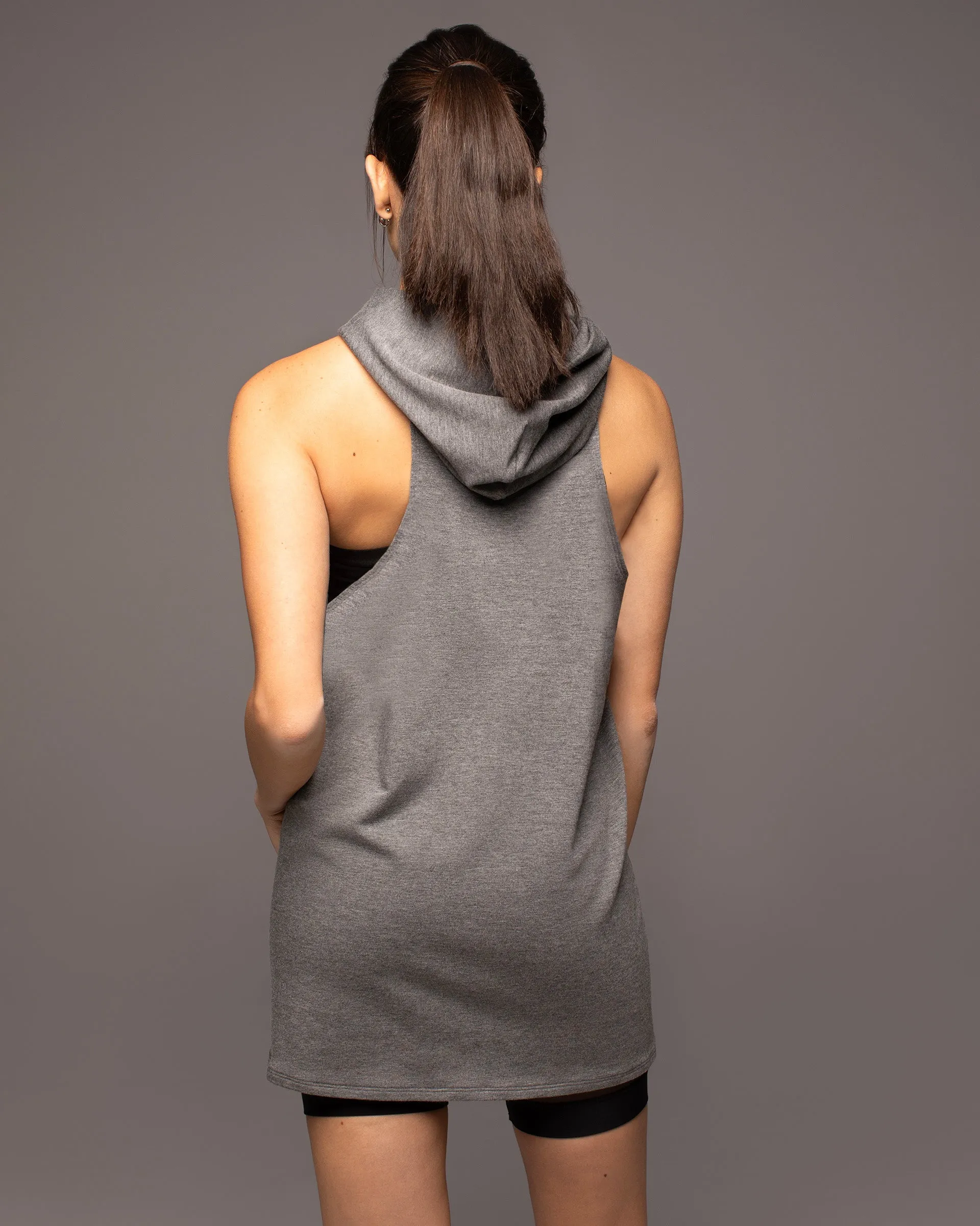 Cascata Hooded Mini Dress | Heather Grey MICHI