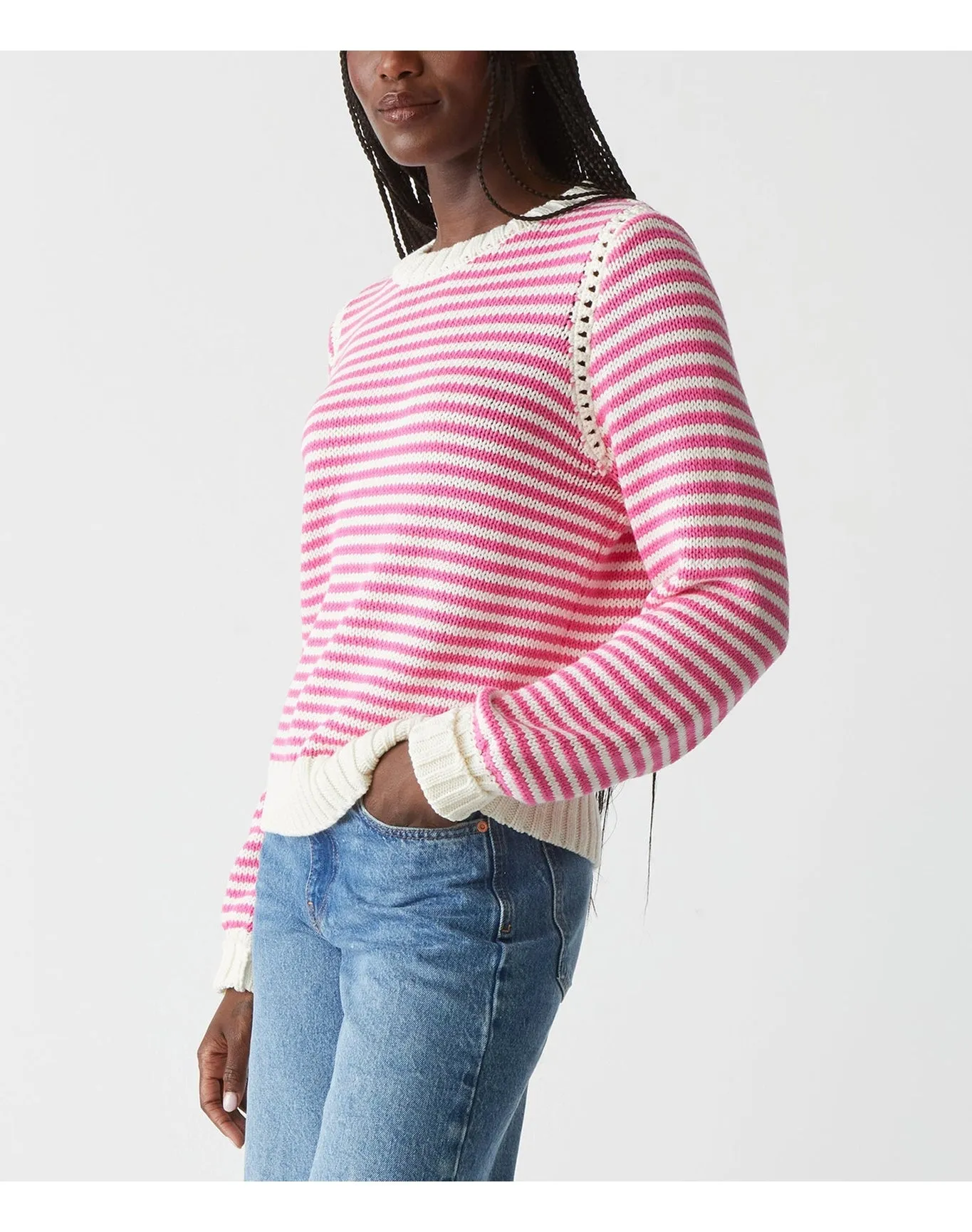 Casey Pullover Sweater | Flamingo Stripe MICHAEL STARS