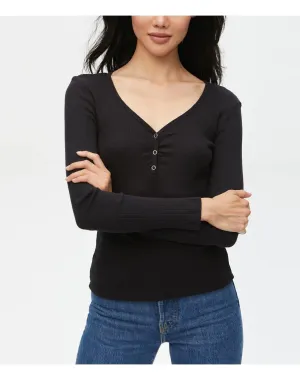 Casey Ribbed Henley Tee | Black MICHAEL STARS