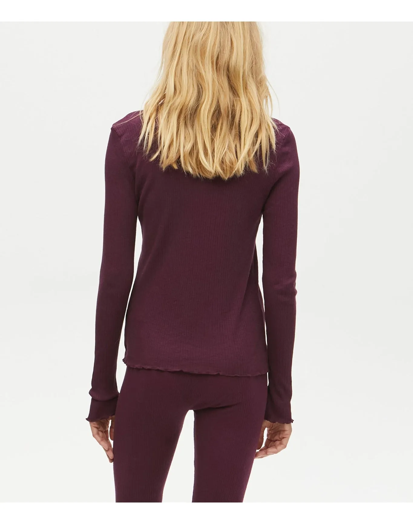 Casey Ribbed Henley Tee | Plum MICHAEL STARS
