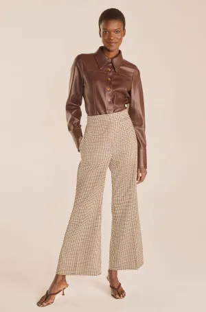 Check Flare Pant | Spring Check Espresso Combo REBECCA TAYLOR