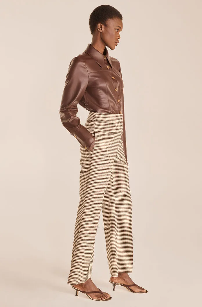 Check Flare Pant | Spring Check Espresso Combo REBECCA TAYLOR