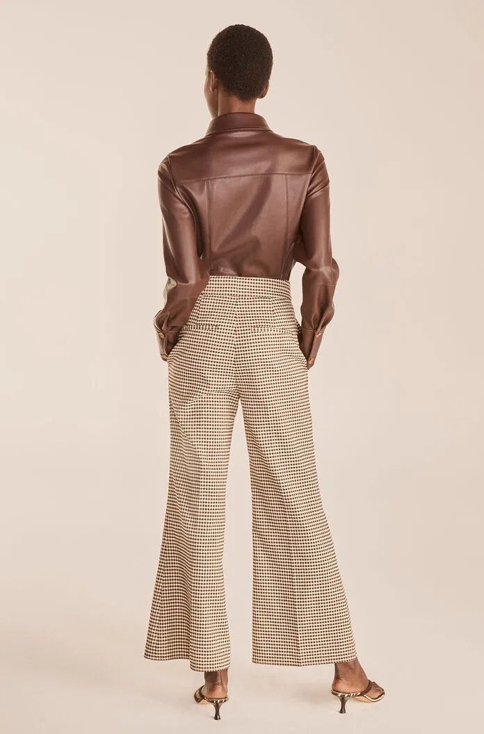 Check Flare Pant | Spring Check Espresso Combo REBECCA TAYLOR