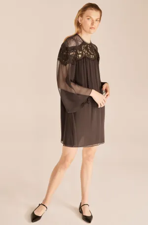 Chiffon Long Sleeve Dress | Peat REBECCA TAYLOR