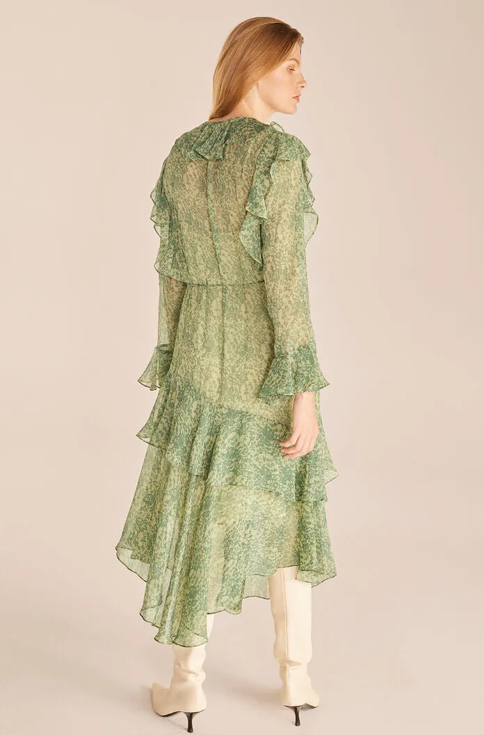 Chiffon Shirt Dress | Guipure Forest Green Combo REBECCA TAYLOR