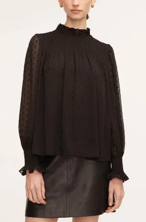 Clip Dot Blouse | Black REBECCA TAYLOR
