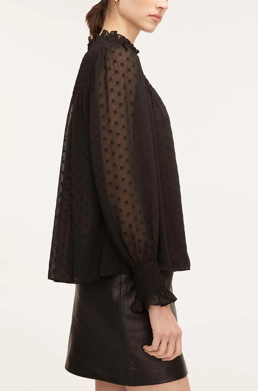 Clip Dot Blouse | Black REBECCA TAYLOR