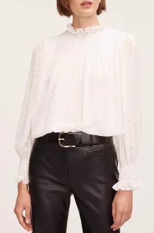 Clip Dot Blouse | Snow REBECCA TAYLOR