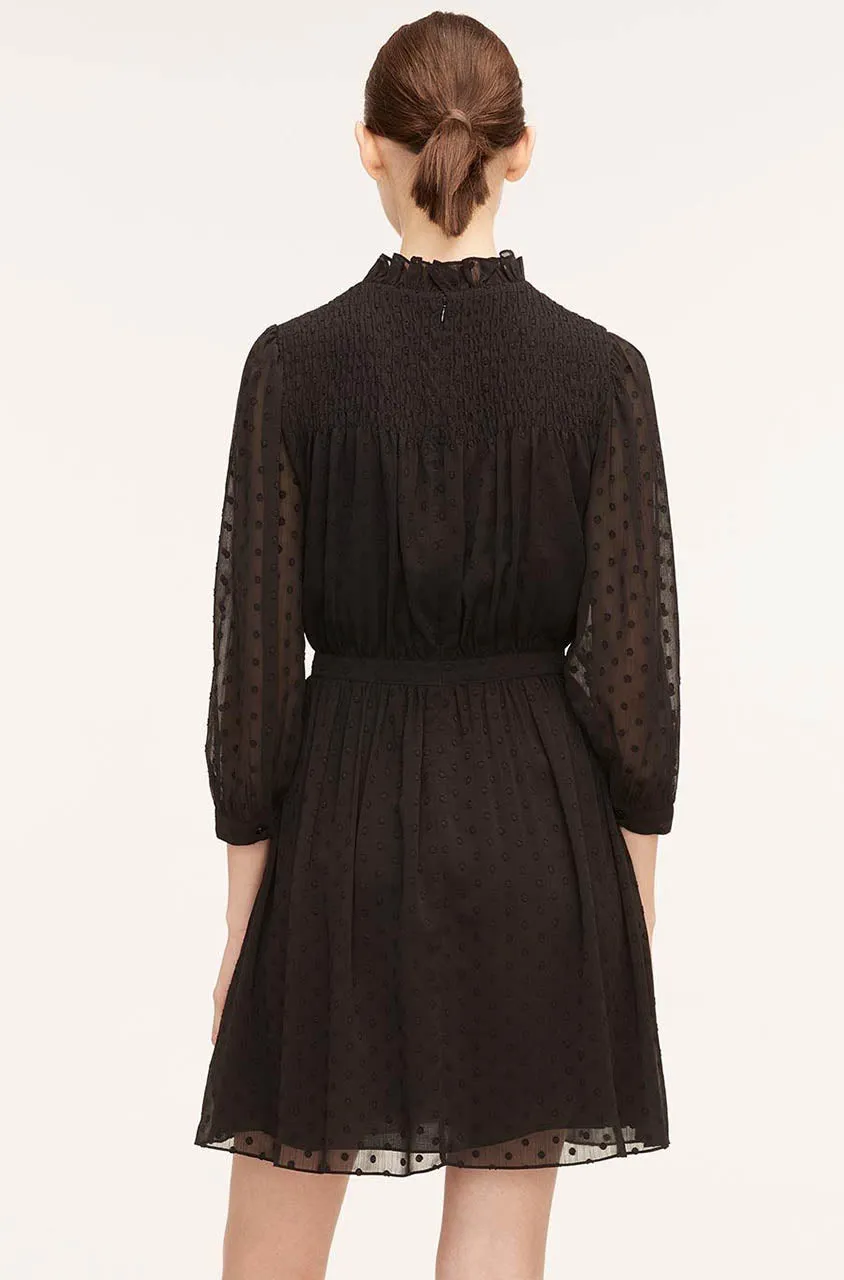 Clip-Dot Shirt Dress | Black REBECCA TAYLOR