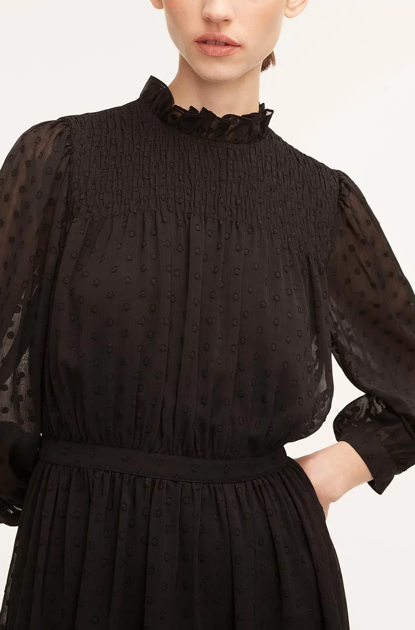 Clip-Dot Shirt Dress | Black REBECCA TAYLOR