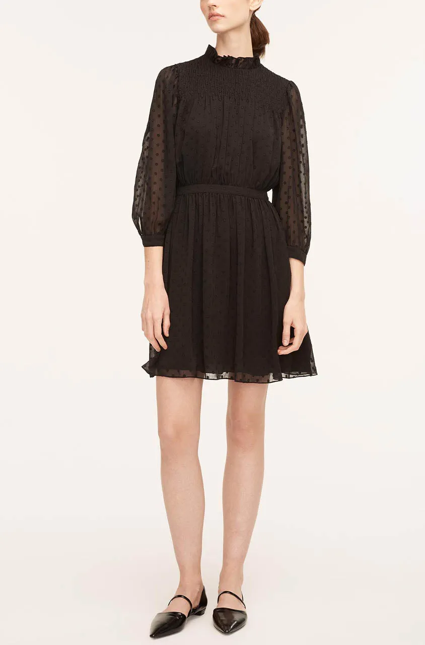 Clip-Dot Shirt Dress | Black REBECCA TAYLOR