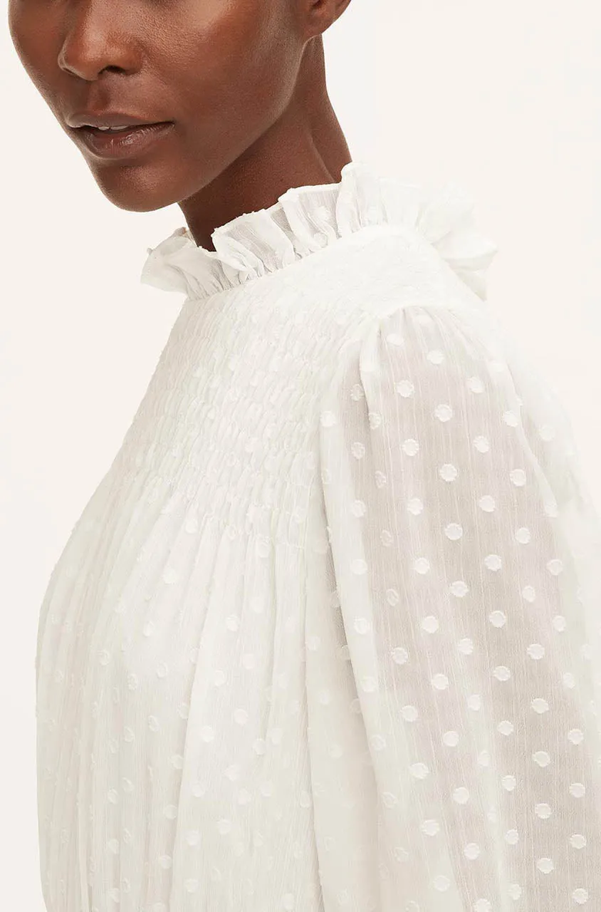 Clip-Dot Shirt Dress | Snow REBECCA TAYLOR