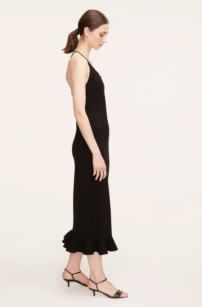 Compact Stretch Knotted Back Column Dress | Black REBECCA TAYLOR
