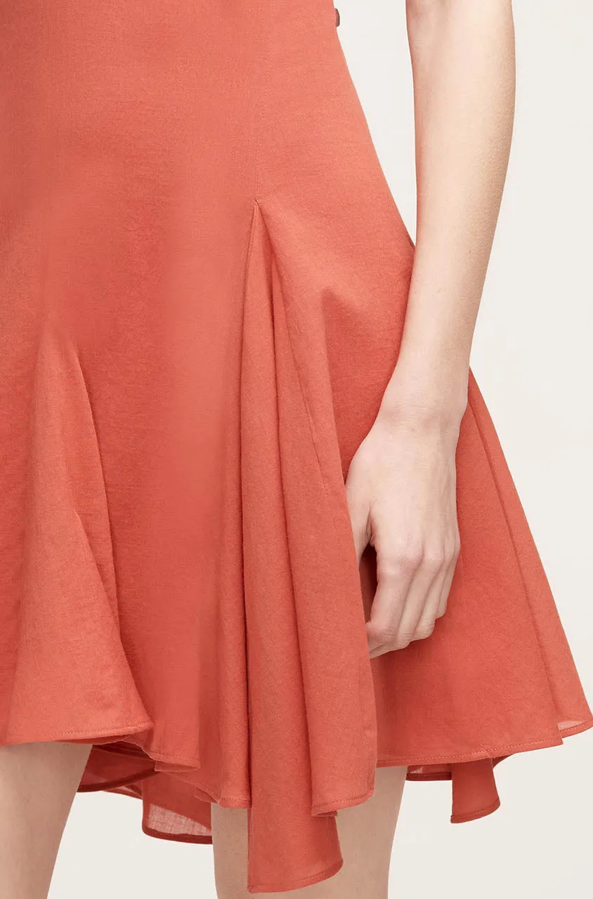 Cotton Voile Godet Dress | Carnelian REBECCA TAYLOR