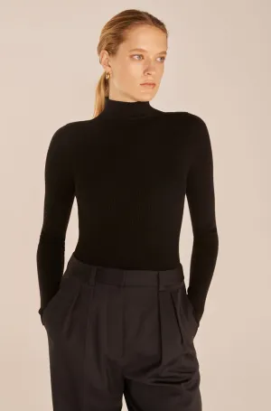 Crewneck Bodysuit | Black REBECCA TAYLOR