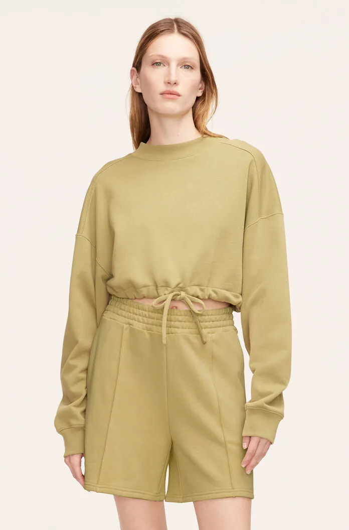 Cropped Terry Sweatshirt With Drawcord | Manzanilla REBECCA TAYLOR