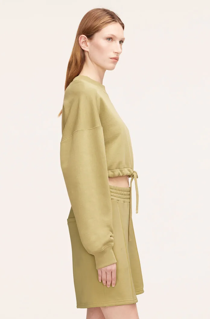 Cropped Terry Sweatshirt With Drawcord | Manzanilla REBECCA TAYLOR