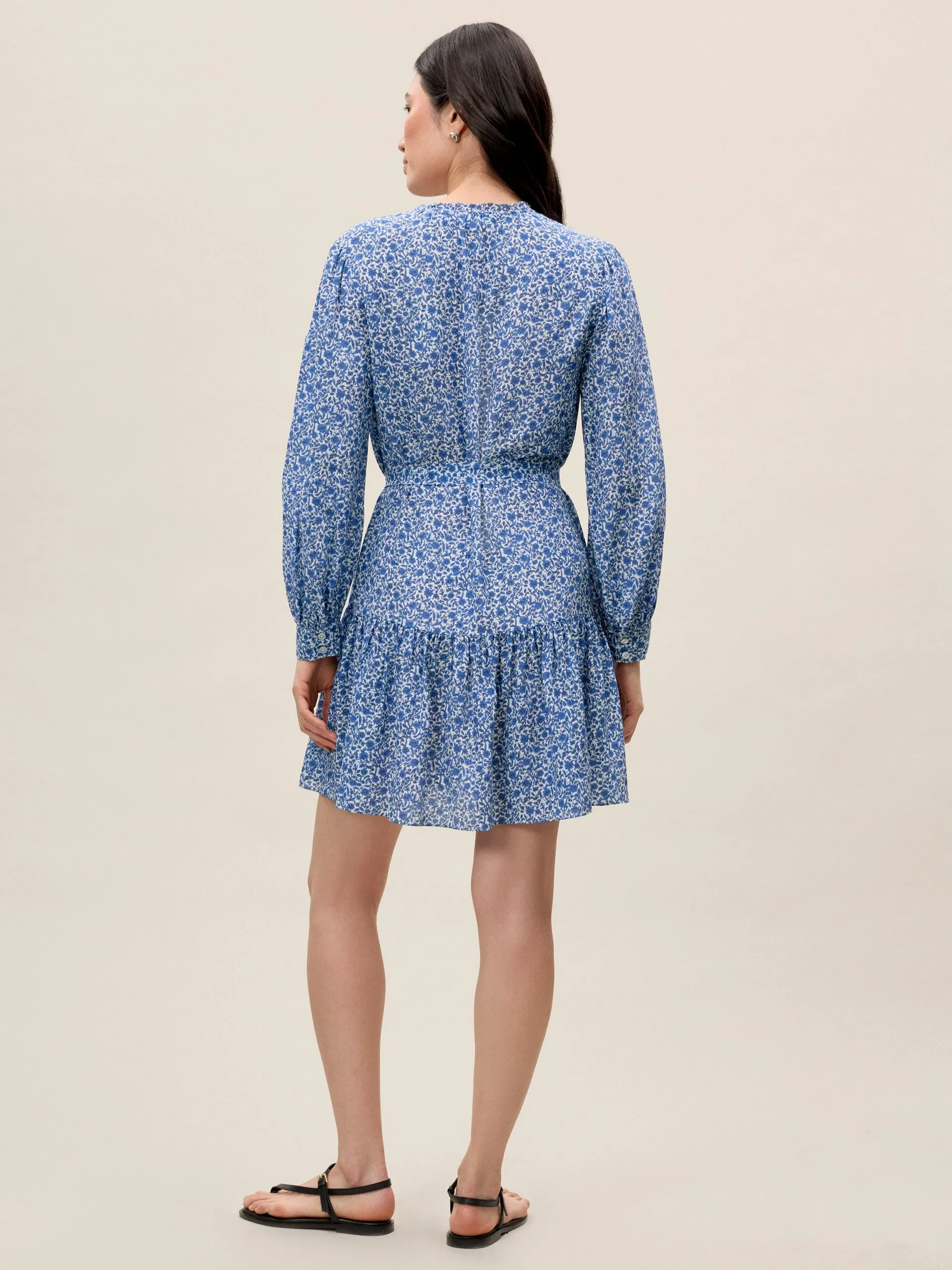 Delft Fleur Belted Dress | Indigo Combo REBECCA TAYLOR