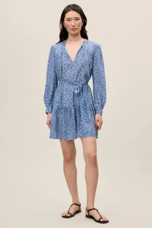 Delft Fleur Belted Dress | Indigo Combo REBECCA TAYLOR