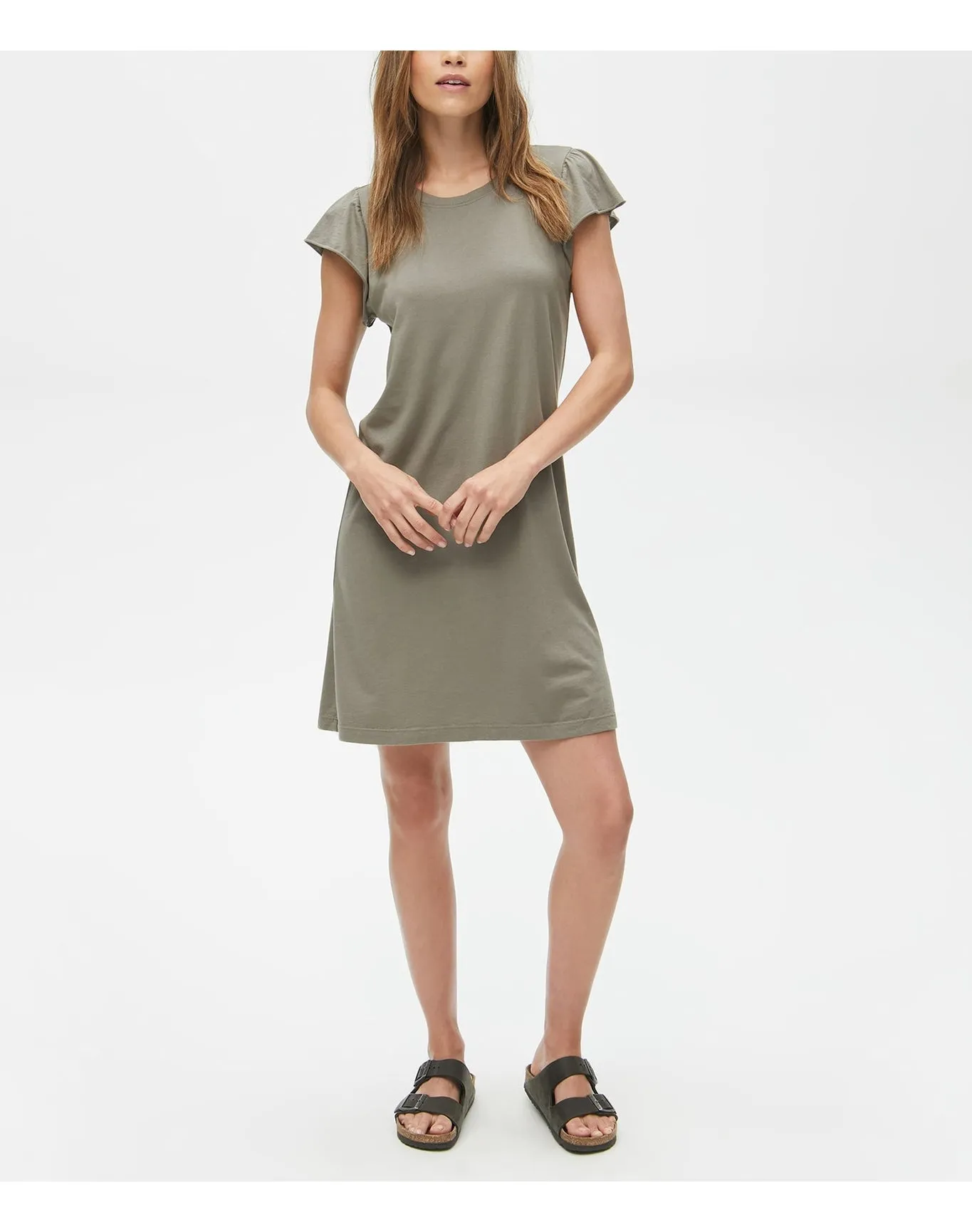 Dena Shirt Dress with Flutter Sleeves | Olive MICHAEL STARS