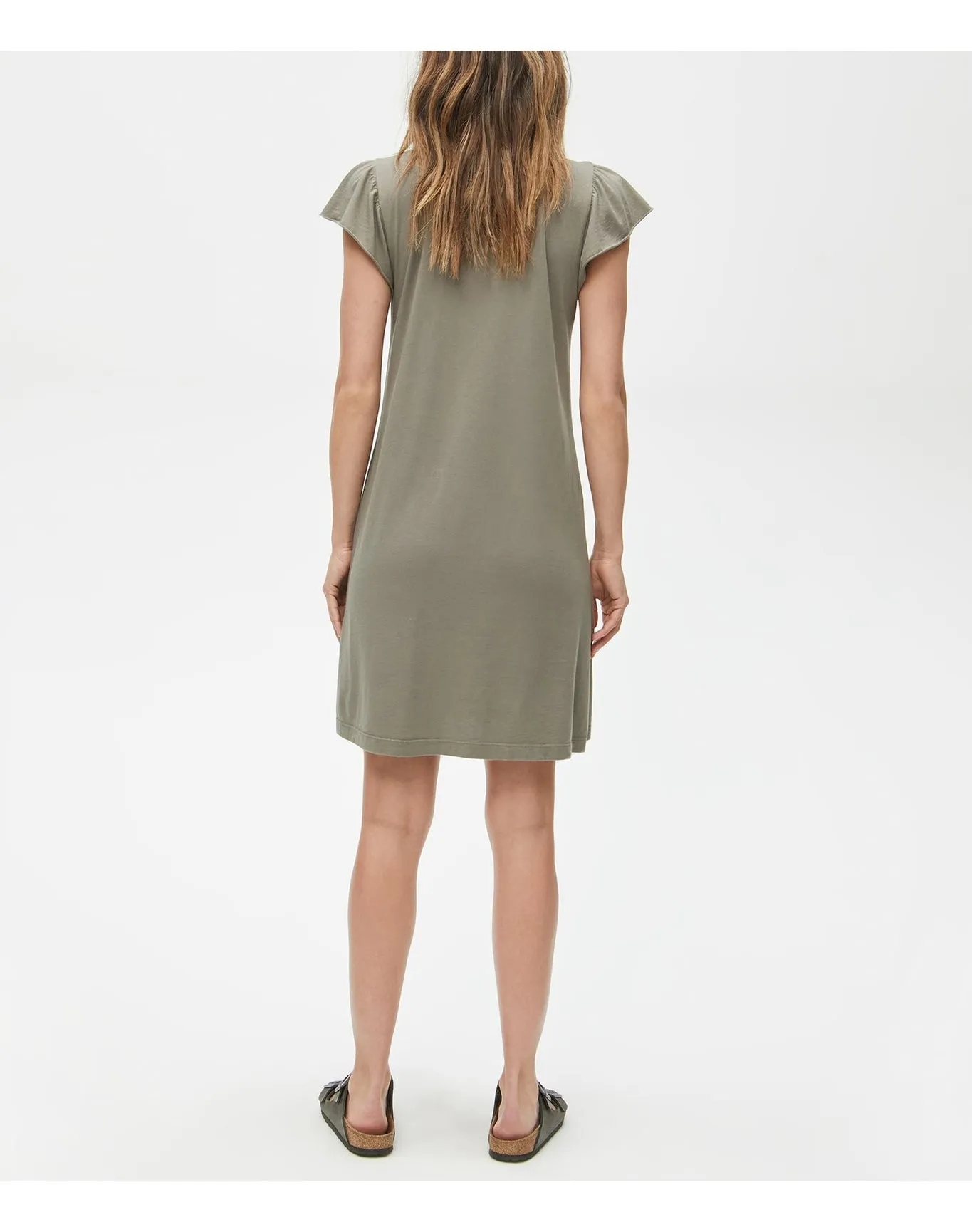 Dena Shirt Dress with Flutter Sleeves | Olive MICHAEL STARS
