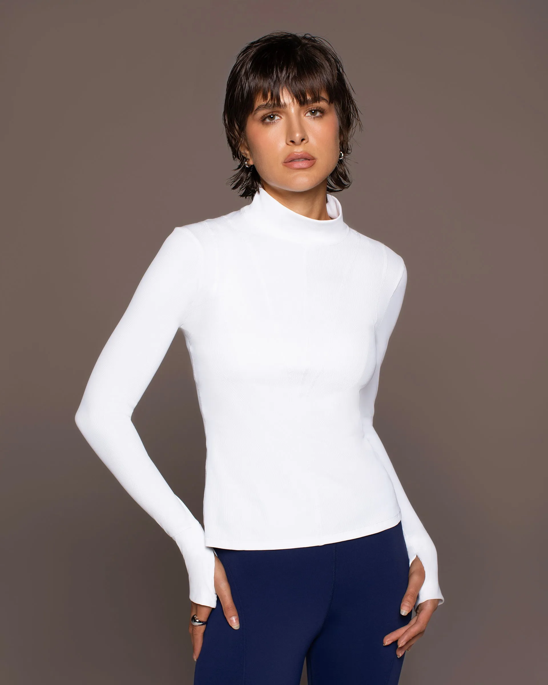 Descent Long Sleeve Top | White MICHI