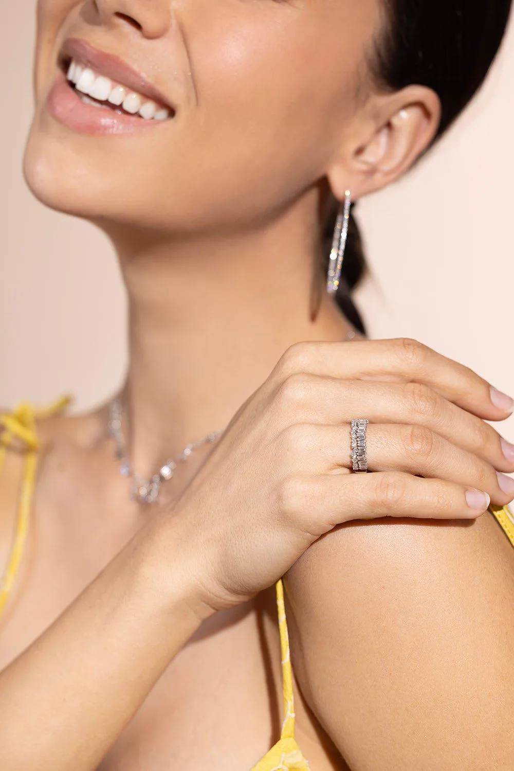 Diamond Baguette Fireworks Half Band Ring