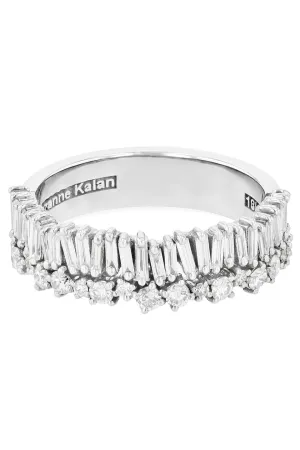 Diamond Baguette Fireworks Half Band Ring