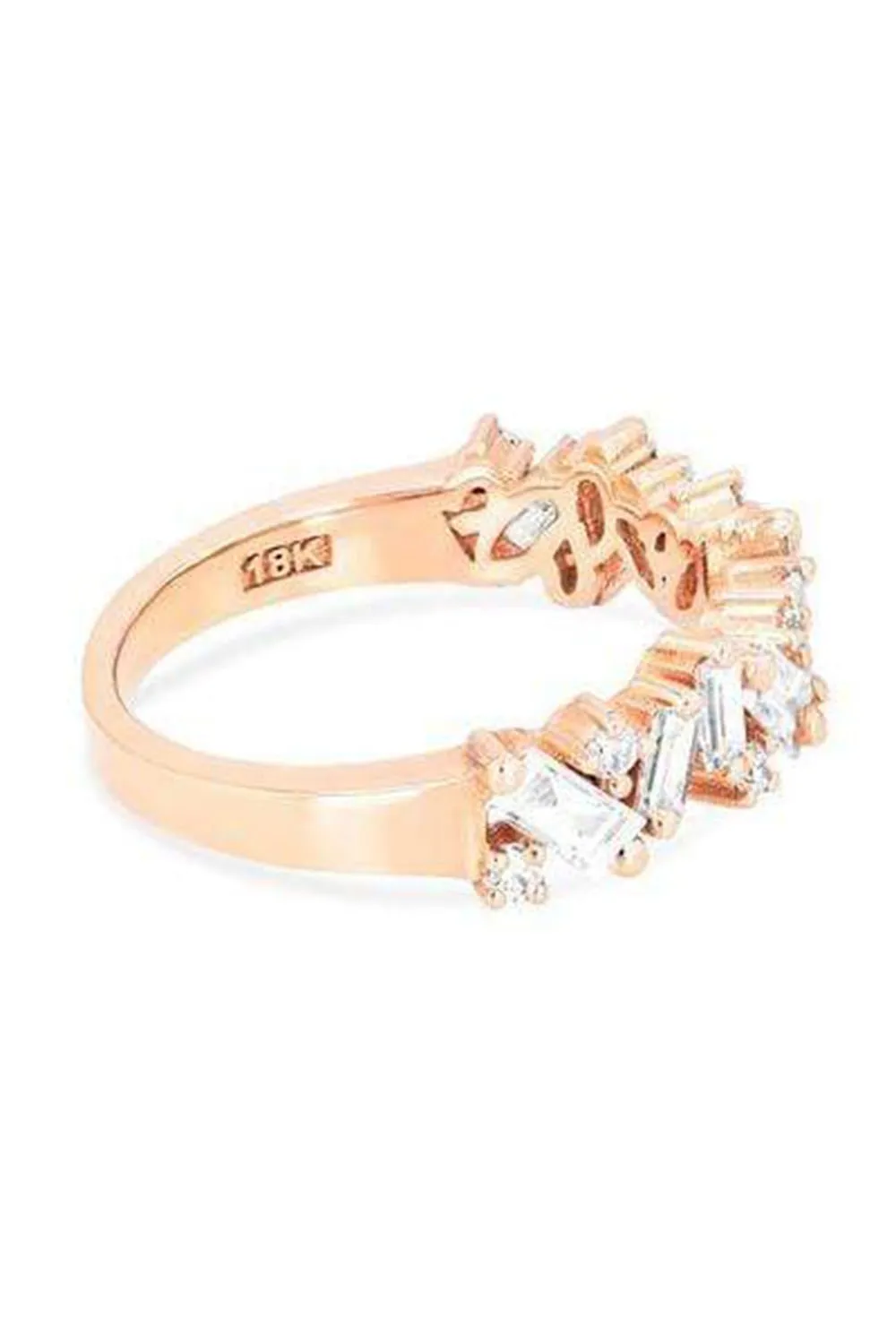 Diamond Icon Half Band Ring - Rose Gold