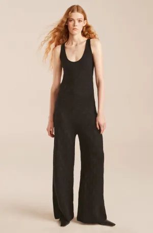 Doily Jumpsuit | Black REBECCA TAYLOR