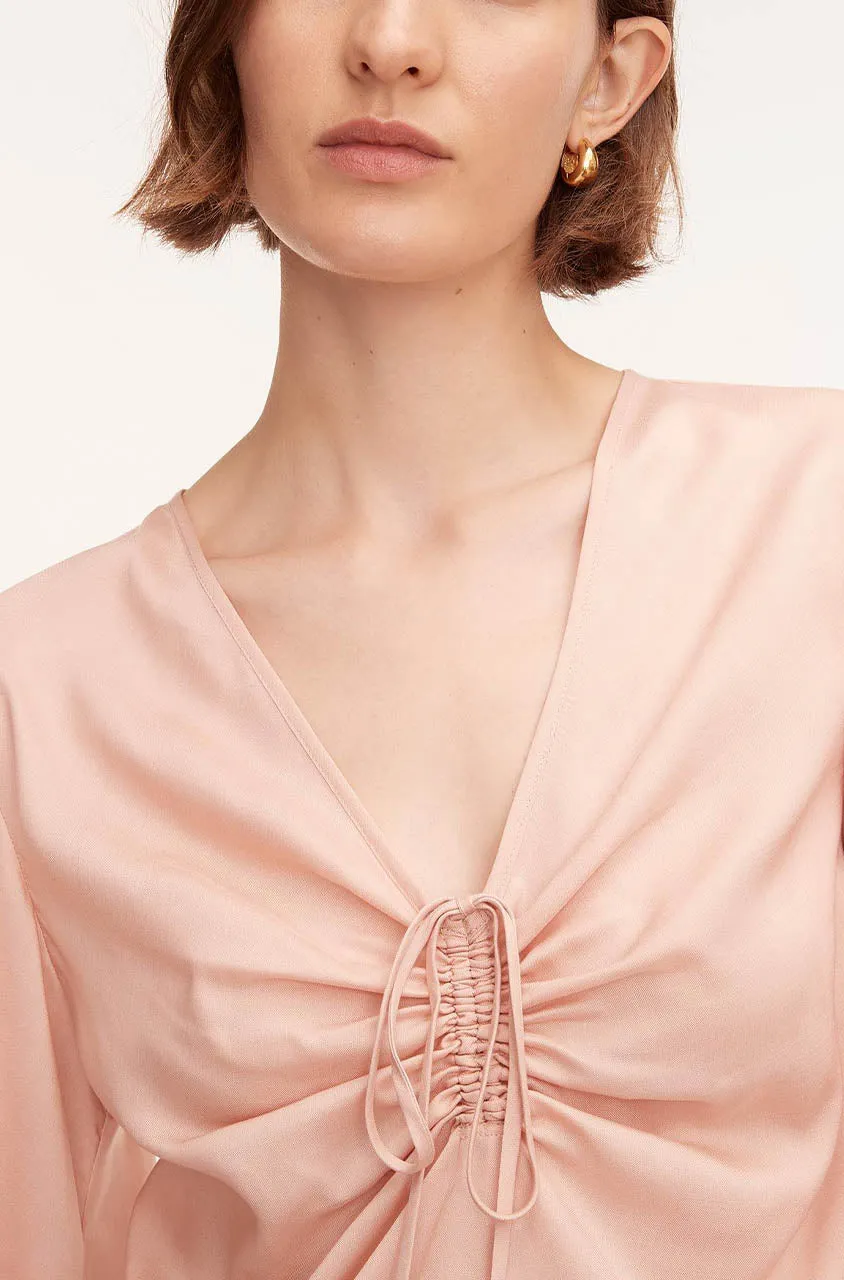 Drawstring Long Sleeve Blouse | Blush REBECCA TAYLOR