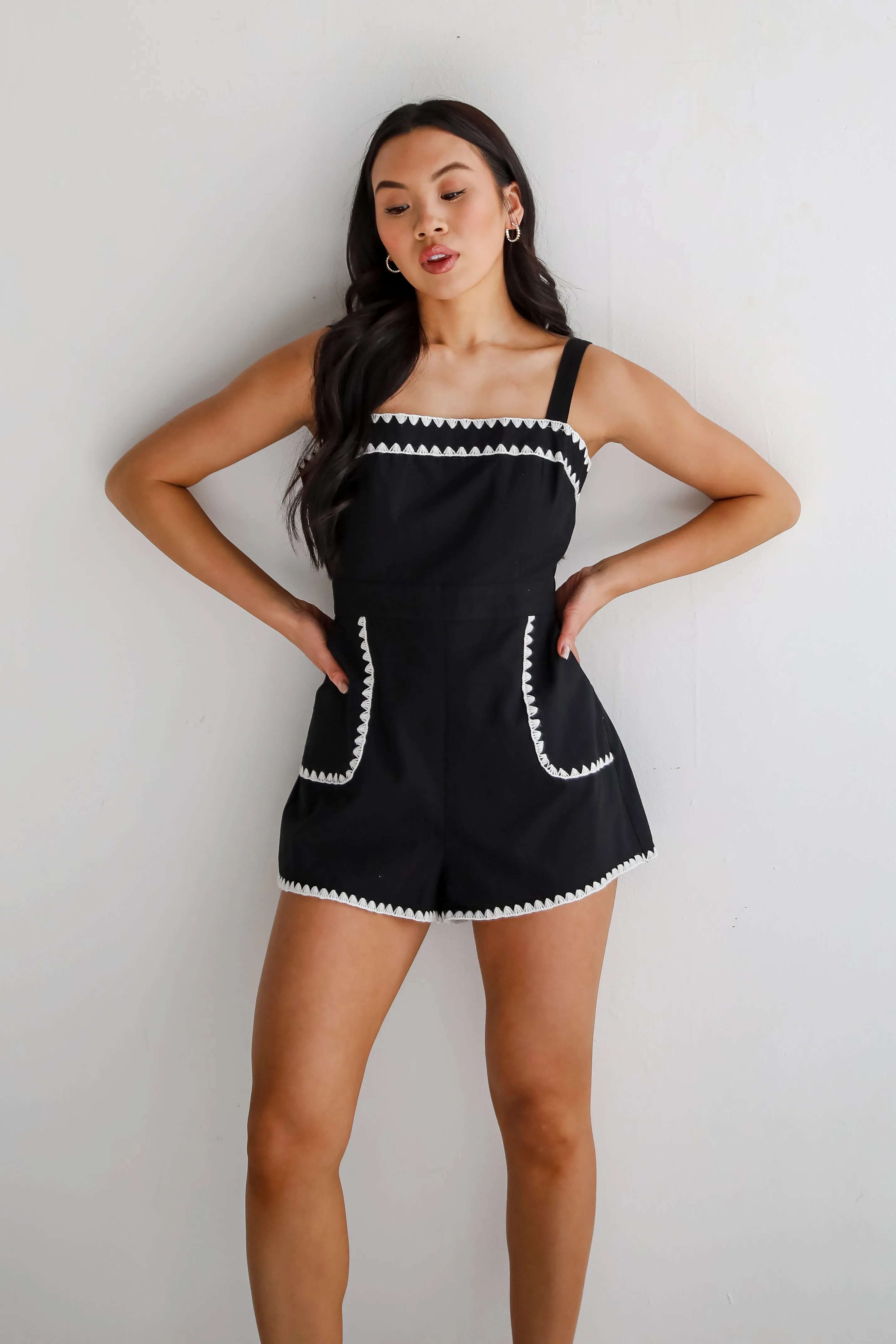 Dreamy Personality Black Romper