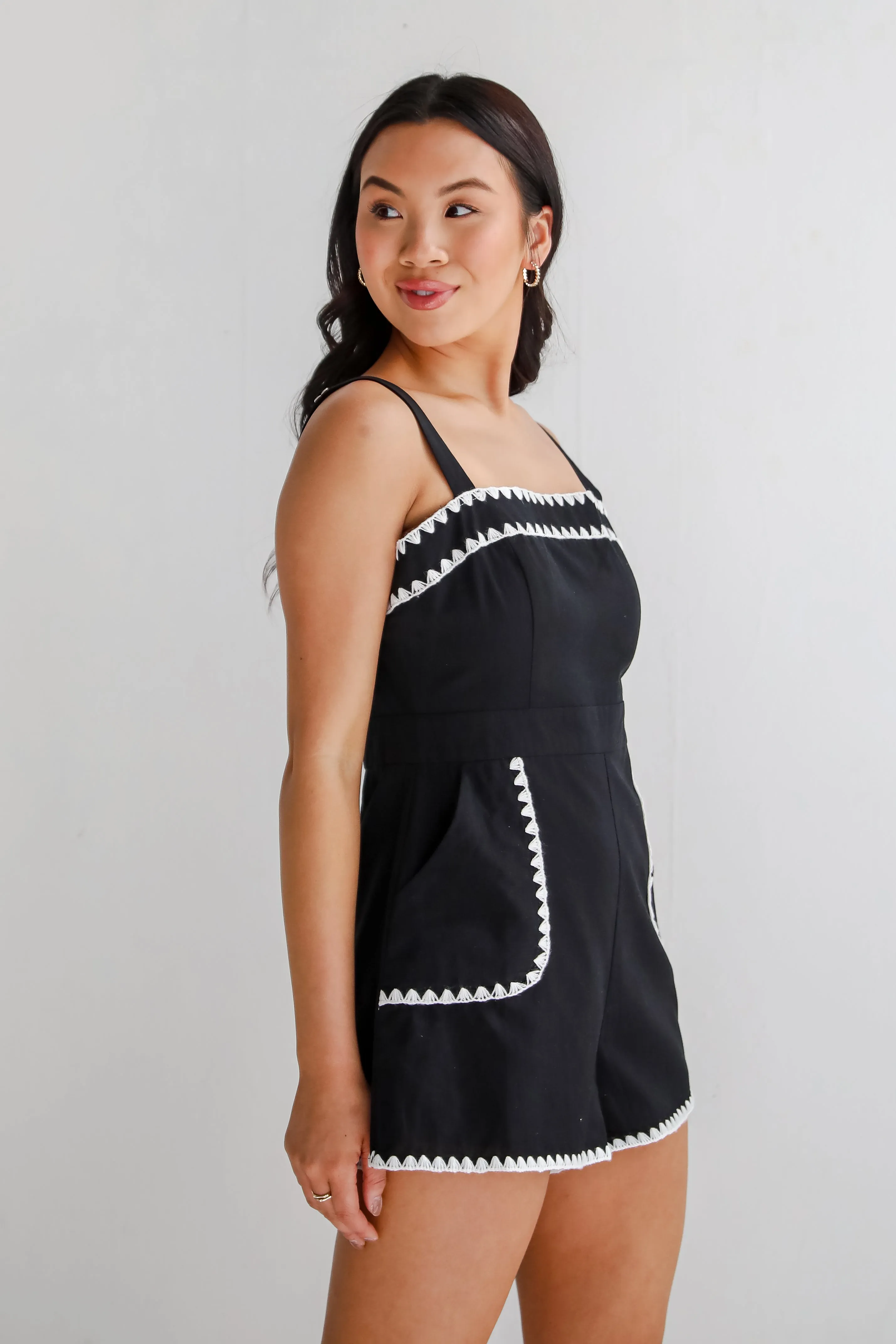 Dreamy Personality Black Romper