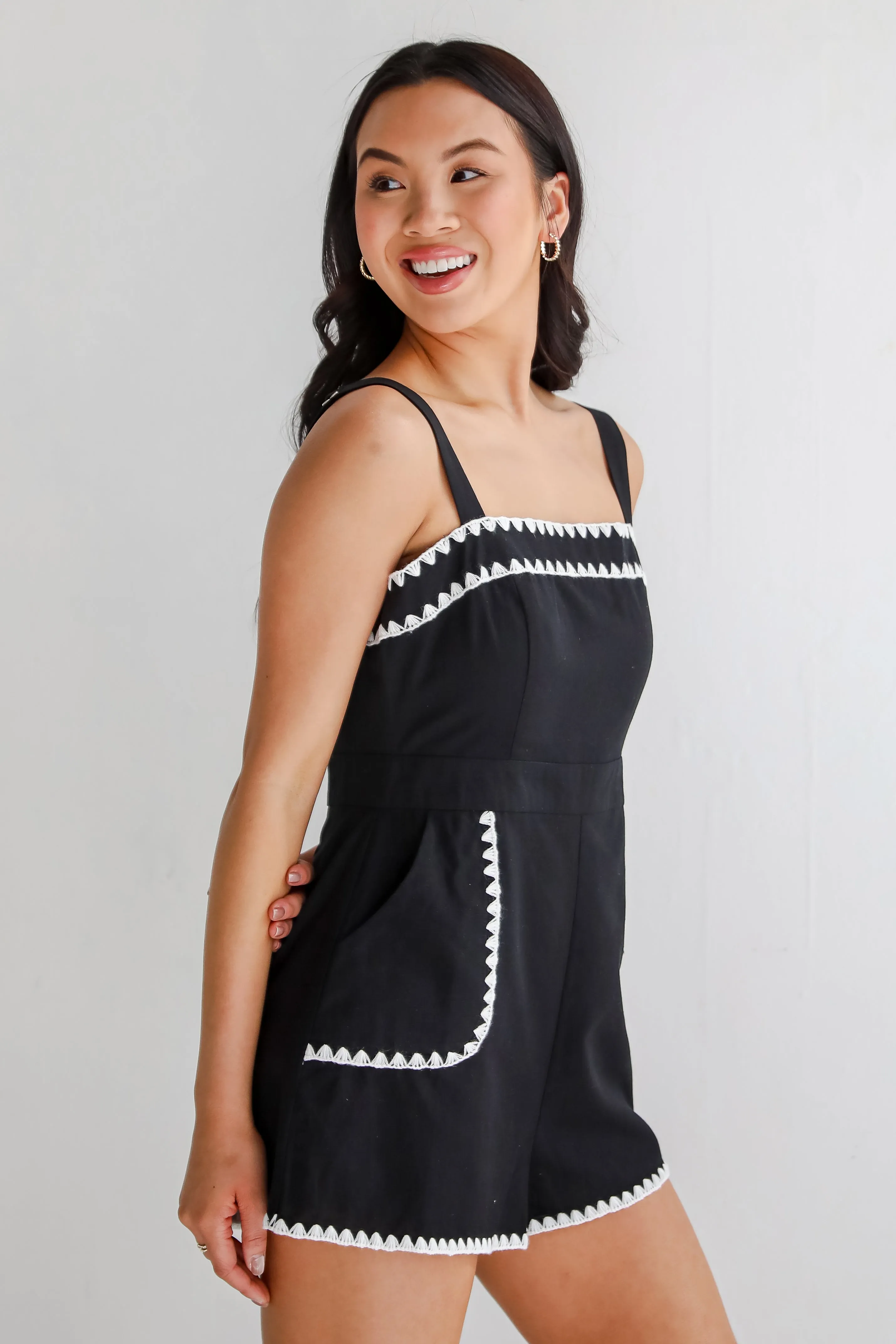 Dreamy Personality Black Romper