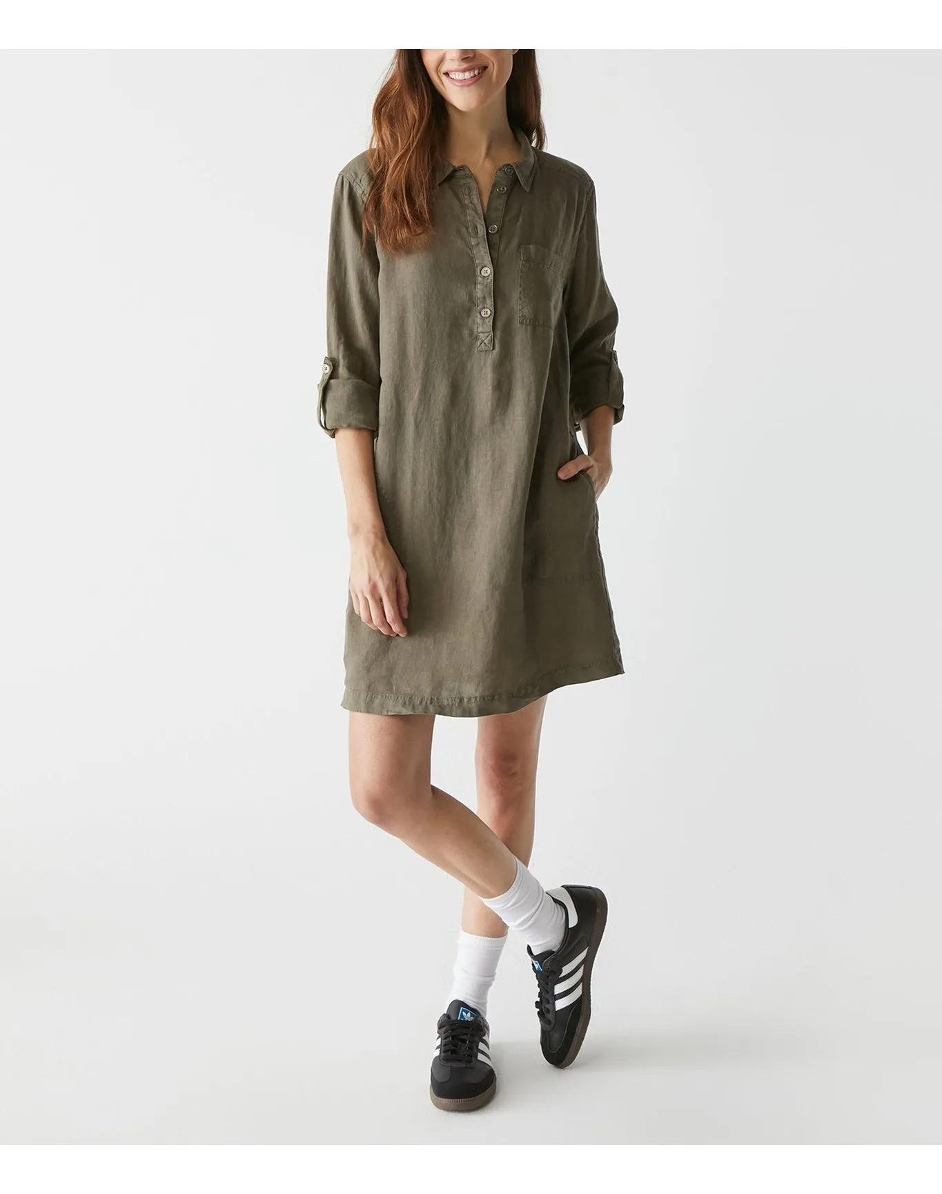 Eleanor Linen Shirt Dress | Camo MICHAEL STARS