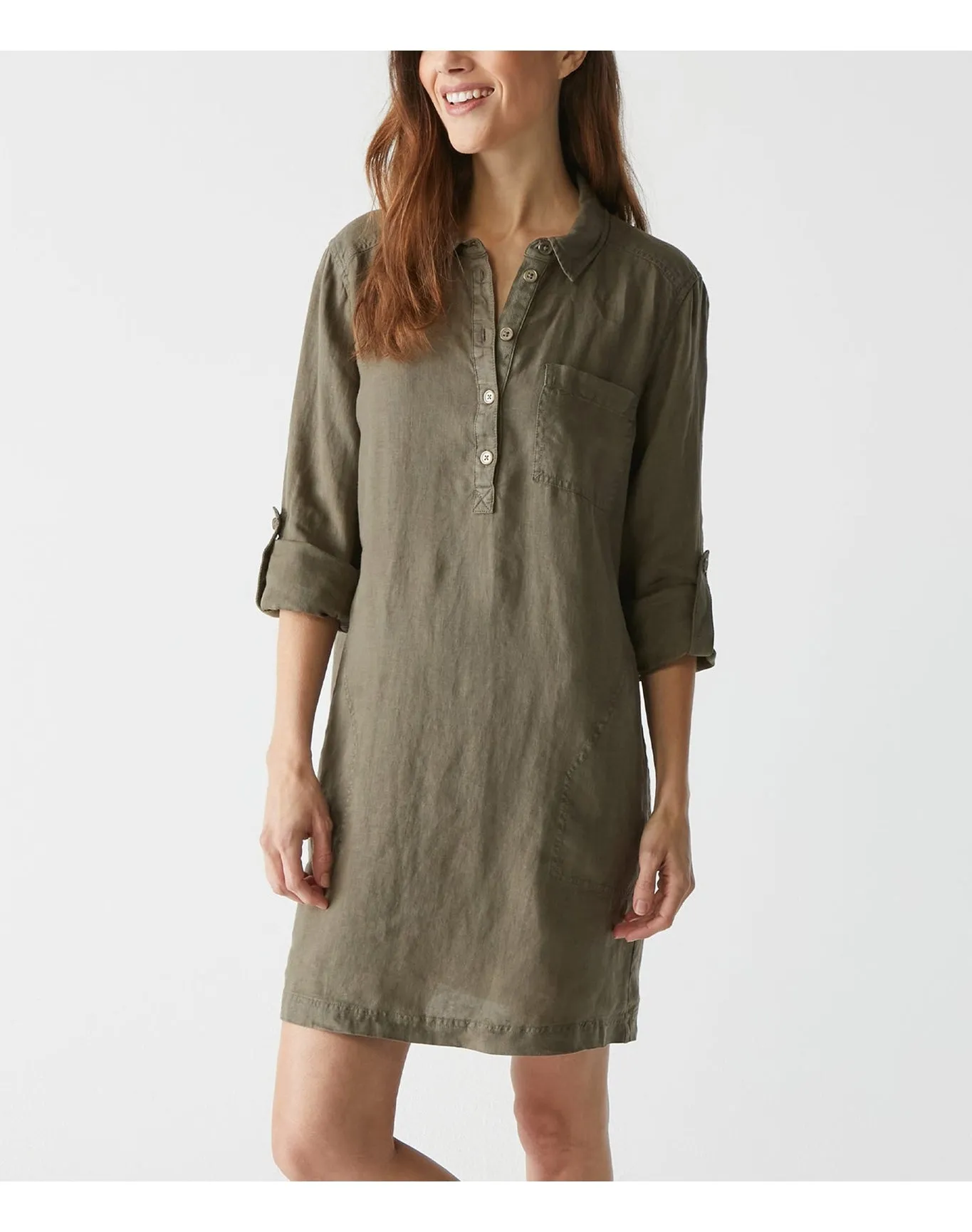 Eleanor Linen Shirt Dress | Camo MICHAEL STARS