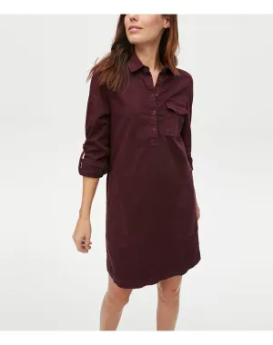 Eleanor Twill Shirt Dress | Plum MICHAEL STARS