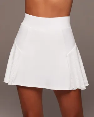 Electric Tennis Skirt w/ Shorts | White MICHI