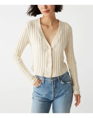 Ellis Cropped Cardigan | Chalk MICHAEL STARS