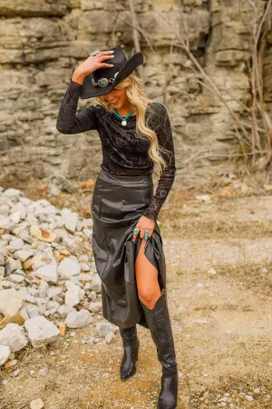 Faux Leather Maxi Skirt