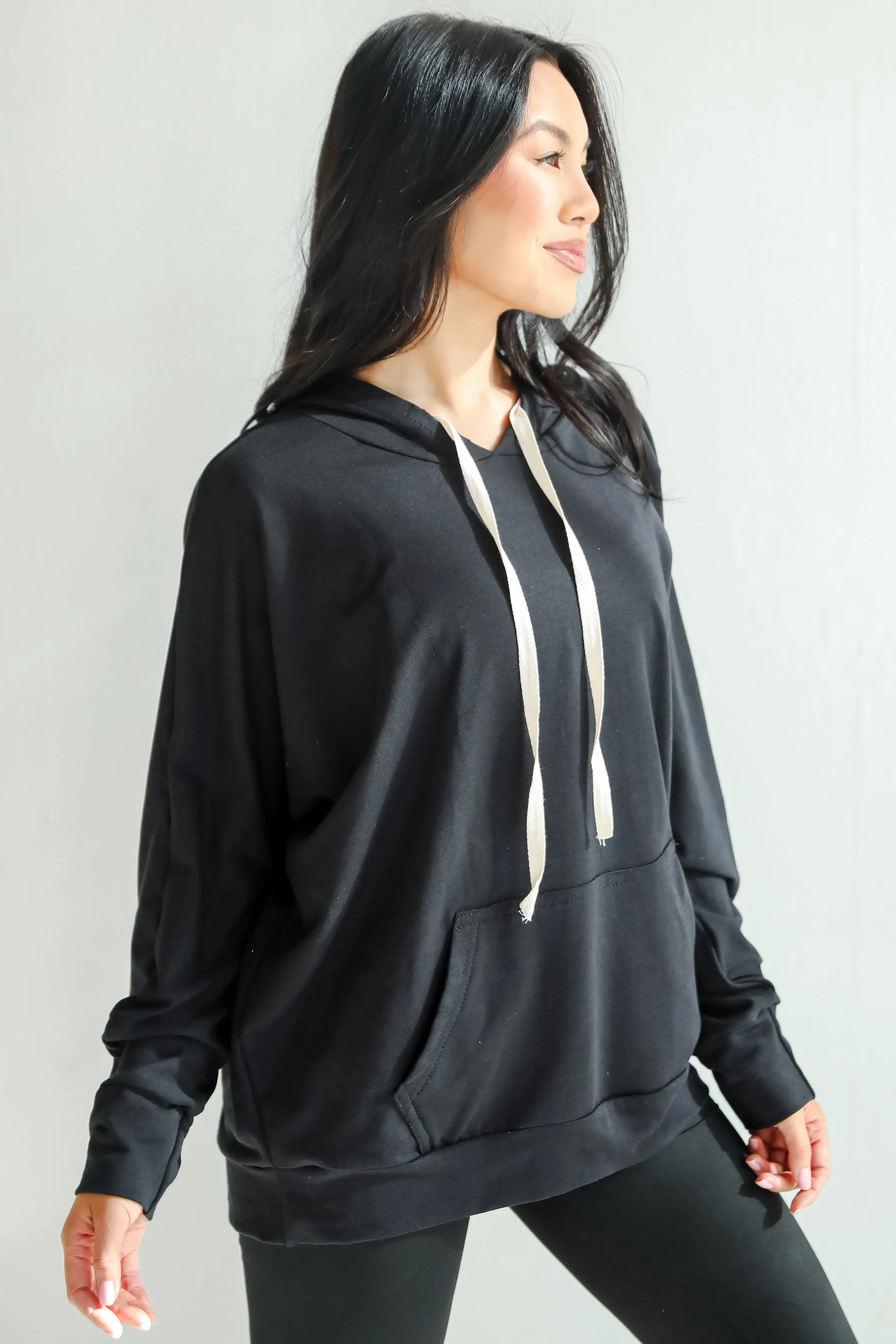 FINAL SALE - Blissful Beginnings Black Hooded Top