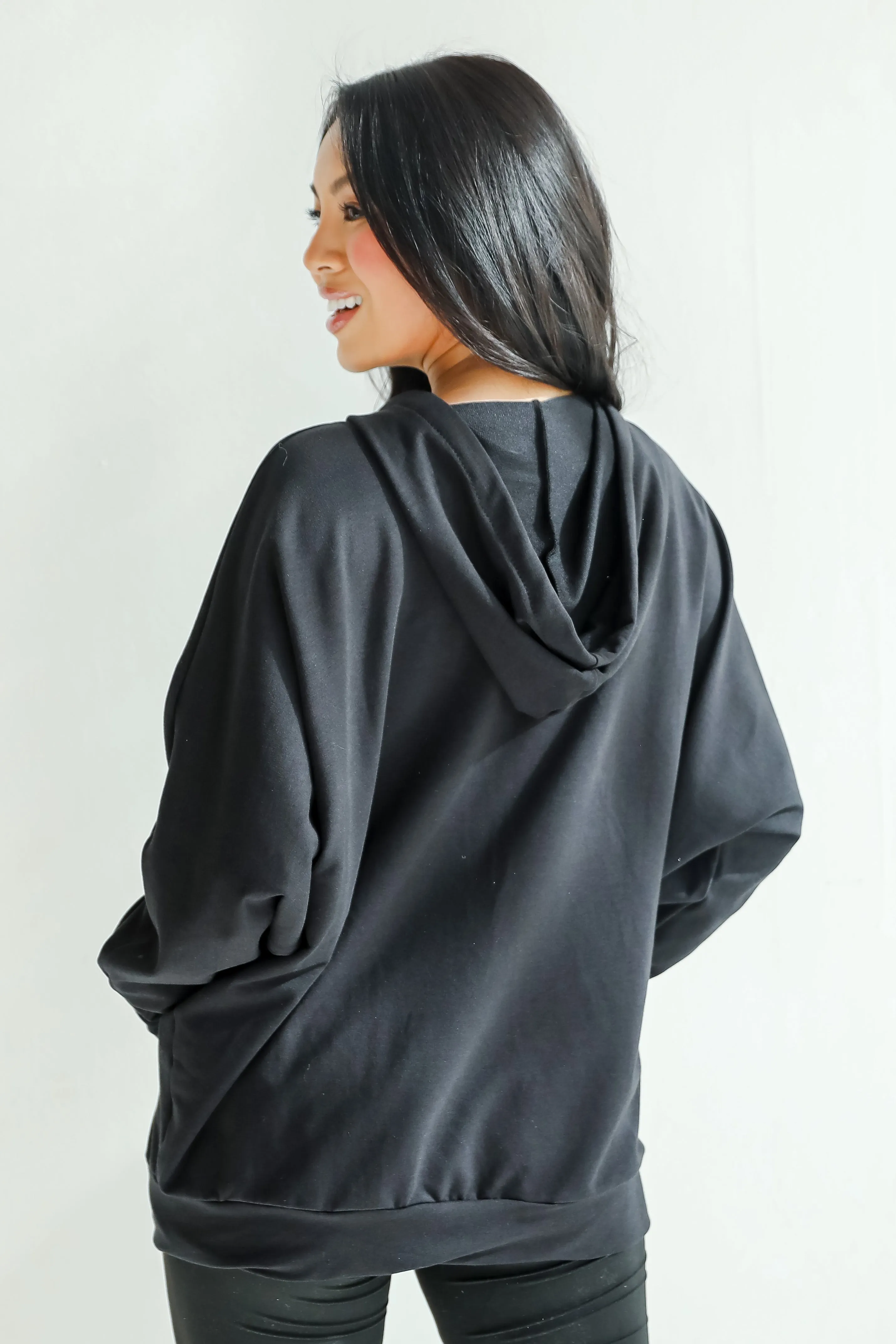 FINAL SALE - Blissful Beginnings Black Hooded Top