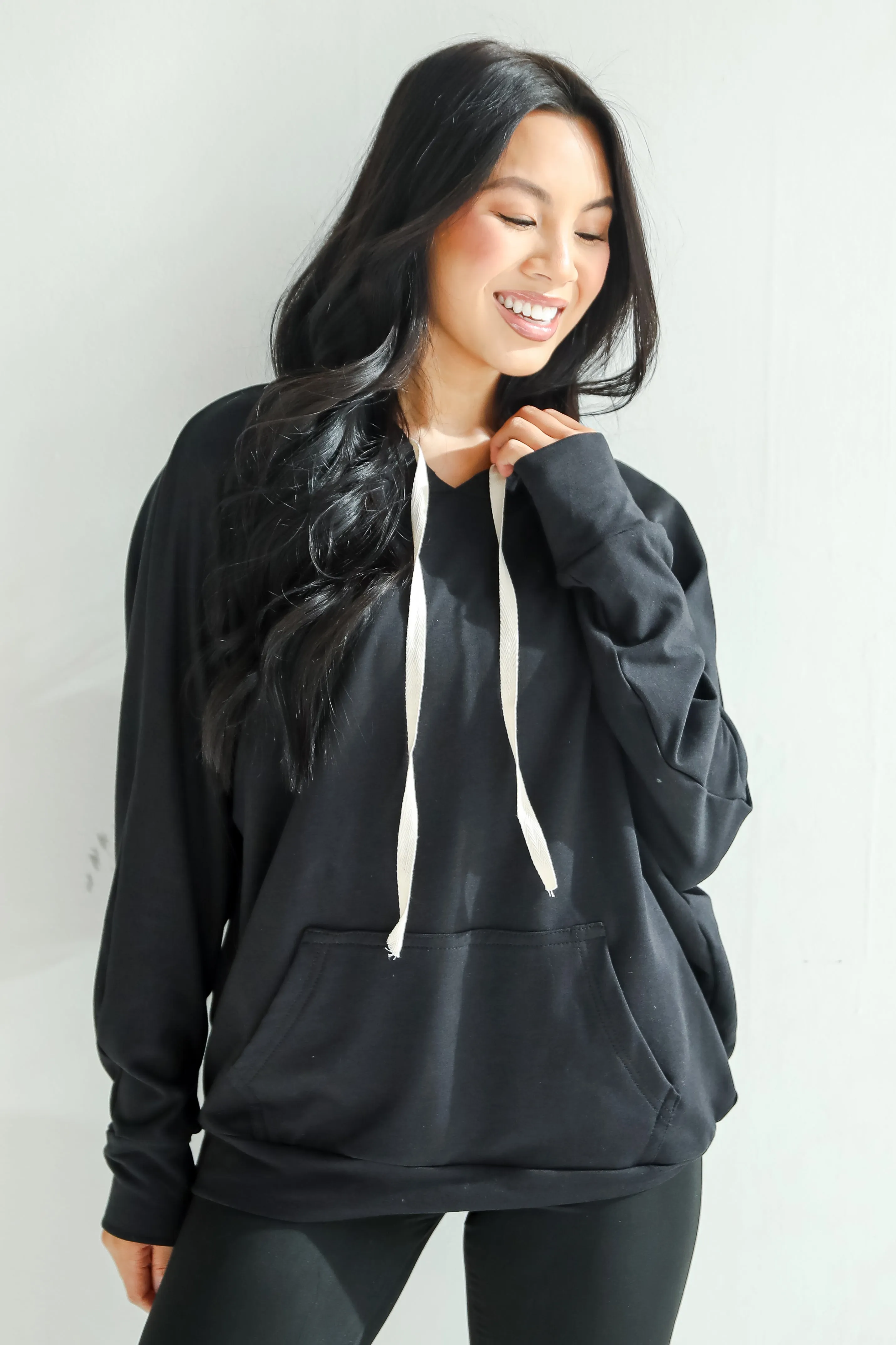 FINAL SALE - Blissful Beginnings Black Hooded Top
