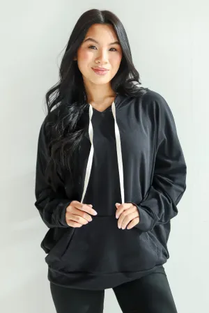 FINAL SALE - Blissful Beginnings Black Hooded Top