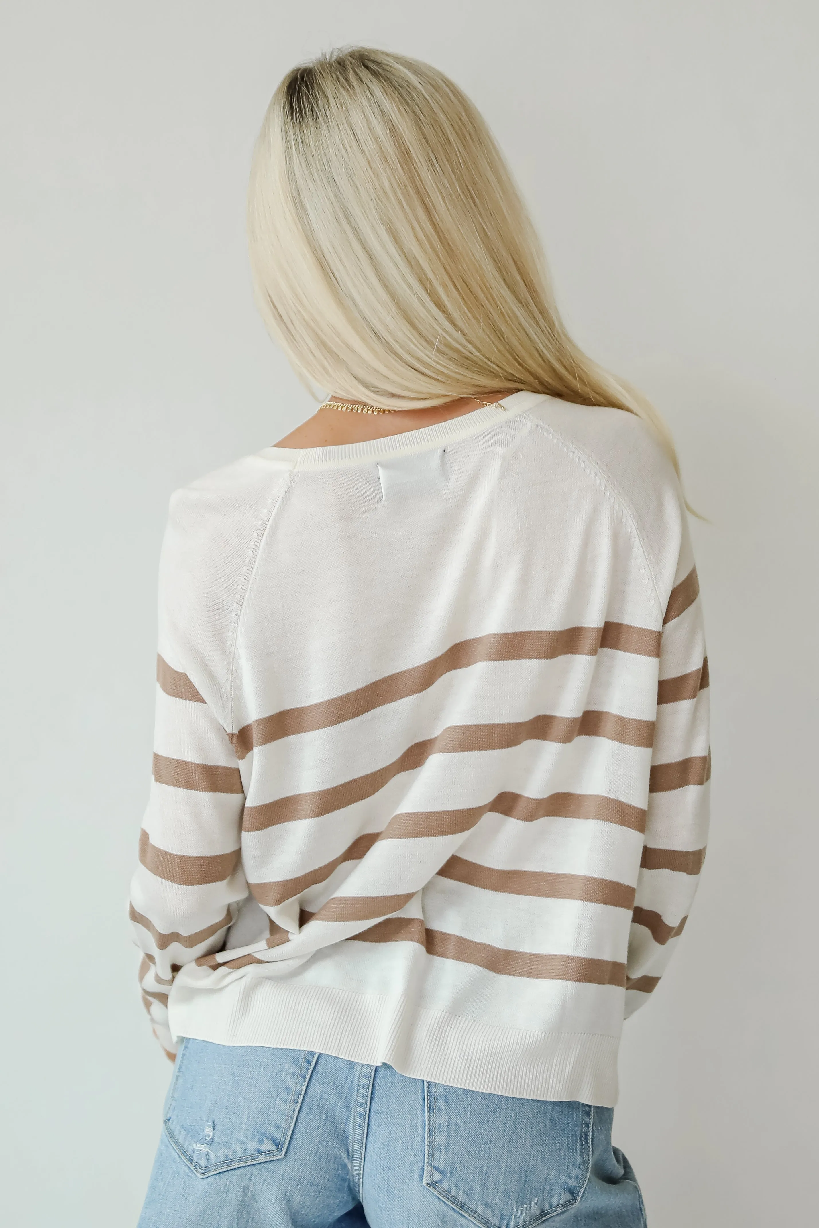 FINAL SALE - Elevated Staple Cream Striped Lightweight Knit Top