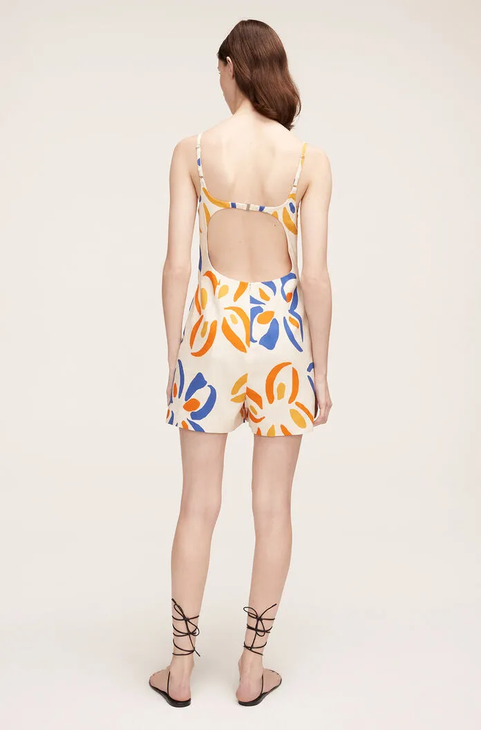 Flame Fleur Skirted Romper | Flame Fleur Tapioca Combo REBECCA TAYLOR